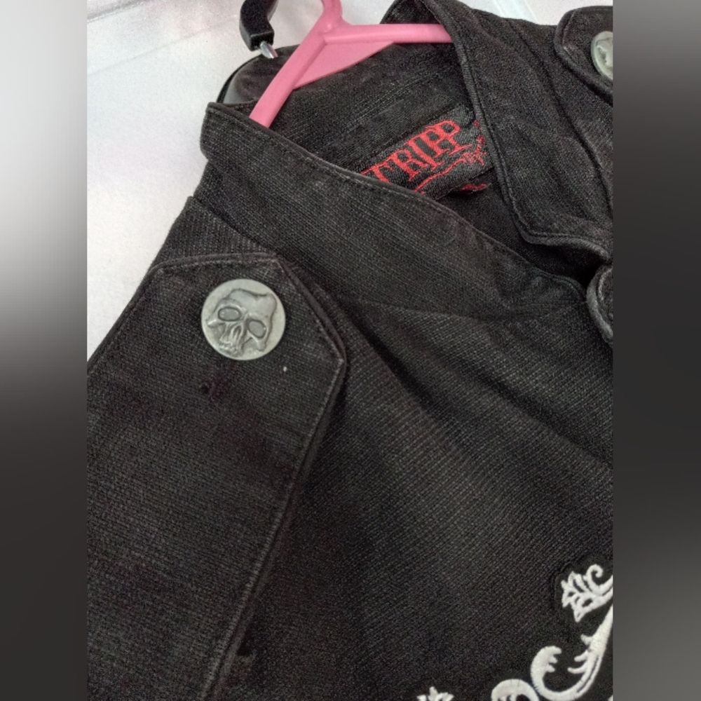 Custom Sabrina "hell witch" OOAK Rage tripp skull button jacket RARE PRICE FIRM - Picture 5 of 16